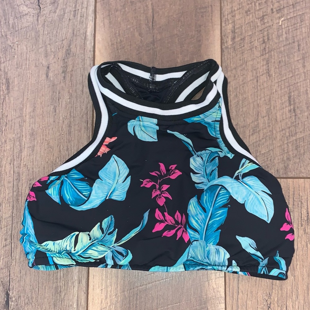 Sea Folly Australia Racerback Swim Bikini Top Floral Size 10